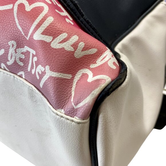 Luv Betsey by Betsey Johnson Multicolor Heart Graffiti Weekender Travel Bag - Picture 9 of 14